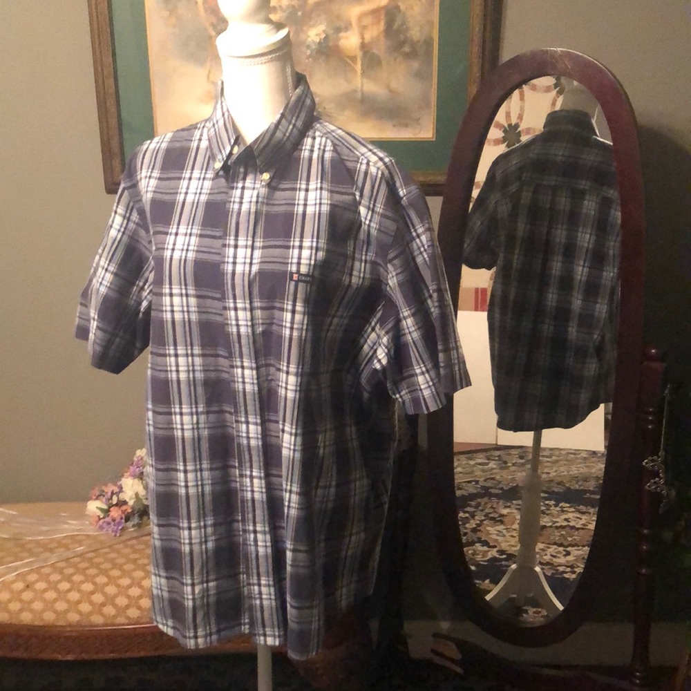 SOLD Chaps button down short sleeve shirt size large